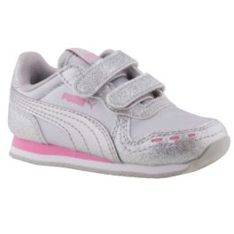 PUMA ezüst csillogós/rózsaszín 2 tépős sportcipő PUMA ezüst csillogós/rózsaszín 2 tépős sportcipő