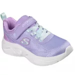 Skechers S Lights Sola Glow 2.0 levendulalila-kék tépőzáras-gumifűzős ledes világítós textil kislány gyerekcipő (303729L-LVAQ)