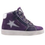 SIESTA-RICHTER fűzős/cipzáros padlizsán/ezüst RichTex VÍZÁLLÓ téli cipő