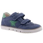 SZÍNHIBÁS LEPI sötétkék/zöld 2 tépős bőr félcipő