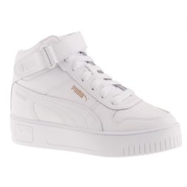 Puma Carina Street Mid fehér tépőzáras-fűzős magasszárú platformos cipő   Puma Carina Street Mid fehér tépőzáras-fűzős magasszárú platformos cipő