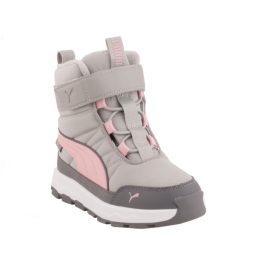 Puma Evolve szürke-rózsaszín tépőzáras-gumifűzős Puretex (Vízálló) lány téli csizma   Puma Evolve szürke-rózsaszín tépőzáras-gumifűzős Puretex (Vízálló) lány téli csizma