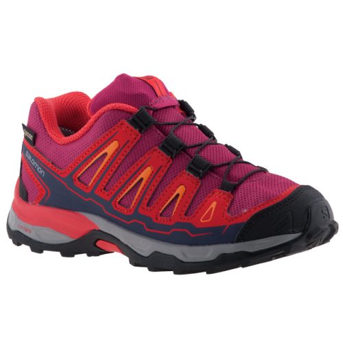 SALOMON X-ULTRA GTX lila/piros VÍZÁLLÓ összehúzós terepfutó cipő