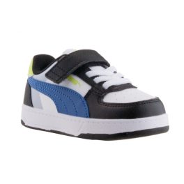 Puma Caven 2.0 Block AC+ Inf fekete-fehér-kék tépőzáras-fűzős fiú sportcipő    Puma Caven 2.0 Block AC+ Inf fekete-fehér-kék tépőzáras-fűzős fiú sportcipő