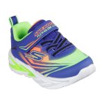 Skechers S Lights Flex-Glow ultra kék-neon-narancs tépőzáras-gumifűzős ledes világítós textil kisfiú gyerekcipő (400139N-BLMT)