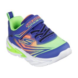 Skechers S Lights Flex kék-neon-narancs-lime tépőzáras-gumifűzős ledes világítós kisfiú cipő    Skechers S Lights Flex kék-neon-narancs-lime tépőzáras-gumifűzős ledes világítós kisfiú cipő