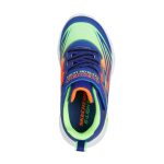 Skechers S Lights Flex-Glow ultra kék-neon-narancs tépőzáras-gumifűzős ledes világítós textil kisfiú gyerekcipő (400139N-BLMT)
