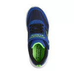 Skechers S Lights Glide-step lights kék-fekete tépőzáras-gumifűzős ledes világítós textil kisfiú gyerekcipő (400240L-BLBK)
