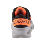 SKECHERS S LIGHTS fekete-narancssárga tépőzáras-gumifűzős VILÁGÍTÓS fiú sportcipő