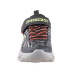 SKECHERS S LIGHTS fekete-narancssárga tépőzáras-gumifűzős VILÁGÍTÓS fiú sportcipő