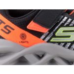 SKECHERS S LIGHTS fekete-narancssárga tépőzáras-gumifűzős VILÁGÍTÓS fiú sportcipő