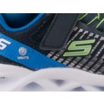 SKECHERS S LIGHTS TWISTY BRIGHTS sötétkék-zöld tépőzáras-gumifűzős VILÁGÍTÓS fiú sportcipő