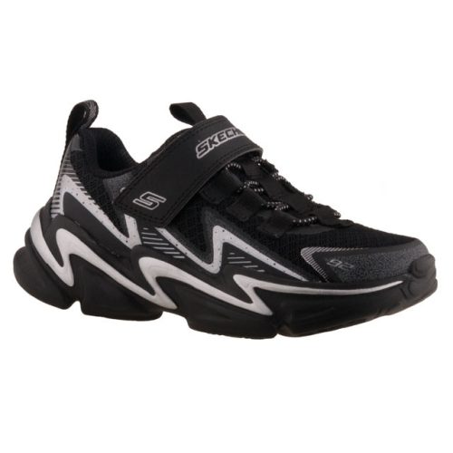 SKECHERS WAVERTRONIC fekete/ezüst MOSÓGÉPBEN MOSHATÓ tépős/gumifűzős