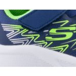 SKECHERS MICROSPEC-TEXLOR sötétkék-neonzöld tépőzáras-gumifűzős fiú sportcipő