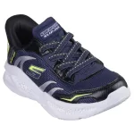 Skechers fekete-sötétkék gumifűzős ledes világítós fiú cipő