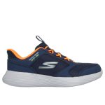 Skechers sötétkék-narancs gumifűzős mosógépben mosható kisfiú cipő