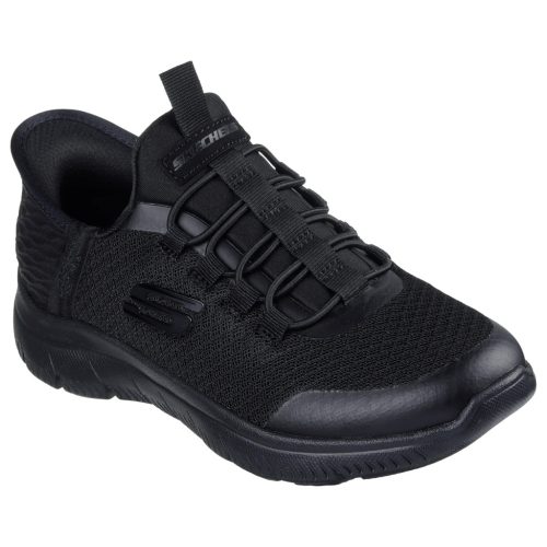 Skechers fekete gumifűzős mosógépben mosható kisgyermek cipő