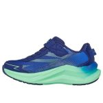 Skechers Max cushioning ascender kék-lime tépőzáras-gumifűzős mosógépben mosható textil kisfiú gyerekcipő (404022L-NVLM)