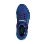 Skechers Max cushioning ascender kék-lime tépőzáras-gumifűzős mosógépben mosható textil kisfiú gyerekcipő (404022L-NVLM)