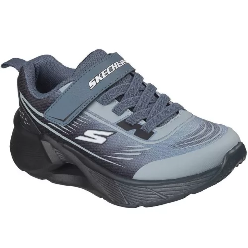 Skechers Tidal-tech fekete-kék tépőzáras-gumifűzős mosógépben mosható textil kisfiú gyerekcipő (404040L-BKDN)
