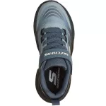 Skechers Tidal-tech fekete-kék tépőzáras-gumifűzős mosógépben mosható textil kisfiú gyerekcipő (404040L-BKDN)