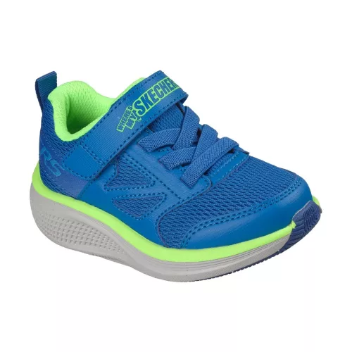 Skechers Go Run Elevante 2.0 WHERE'S MY SKECHERS kék-neon zöld tépőzáras-gumifűzős textil kisfiú gyerekcipő (404050N-BLU)