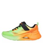 Skechers Tidal-tech neonzöld-narancssárga tépőzáras-gumifűzős mosógépben mosható textil kisfiú gyerekcipő (404040L-LMMT)