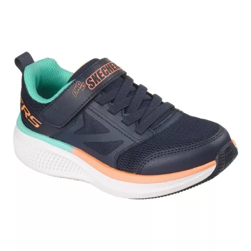 Skechers Go Run Elevante 2.0 WHERE'S MY SKECHERS kék-narancssárga tépőzáras-gumifűzős textil kisfiú gyerekcipő (404050L-NVY)