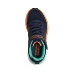 Skechers Go Run Elevante 2.0 WHERE'S MY SKECHERS kék-narancssárga tépőzáras-gumifűzős textil kisfiú gyerekcipő (404050L-NVY)