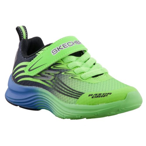 Skechers Razor Grip lime zöld-fekete tépőzáras-gumifűzős fiú cipő