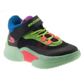 Skechers fekete-menta zöld tépőzáras-gumifűzős mosógépben mosható kisfiú cipő   Skechers fekete-menta zöld tépőzáras-gumifűzős mosógépben mosható kisfiú cipő
