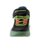 Skechers fekete-menta zöld tépőzáras-gumifűzős mosógépben mosható kisfiú cipő