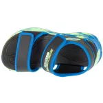 Skechers S Lights Sola glow sandal fekete-kék tépőzáras ledes világítós szintetikus kisfiú gyermekszandál (407032L-BKBL)