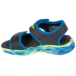 Skechers S Lights Sola glow sandal fekete-kék tépőzáras ledes világítós szintetikus kisfiú gyermekszandál (407032L-BKBL)