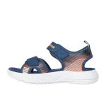 Skechers Microspec-Splash sötétkék-narancssárga 2 tépőzáras mosógépben mosható szintetikus-textil kisfiú gyermekszandál (407034L/NVOR)