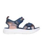 Skechers Microspec-Splash sötétkék-narancssárga 2 tépőzáras mosógépben mosható szintetikus-textil kisfiú gyermekszandál (407034L/NVOR)