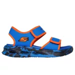 Skechers S Lights Sola glow sandal kék-narancssárga tépőzáras ledes világítós szintetikus kisfiú gyermekszandál (407032L-BLOR)