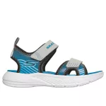 Skechers Microspec-Splash szürke-kék 2 tépőzáras mosógépben mosható szintetikus-textil kisfiú gyermekszandál (407034L/GYBL)