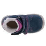 Siesta-Richter 2 tépőzáras sötétkék-ciklámen pink Richtex (Vízálló) velúr bőr bundás téli kislány cipő