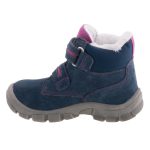 Siesta-Richter 2 tépőzáras sötétkék-ciklámen pink Richtex (Vízálló) velúr bőr bundás téli kislány cipő