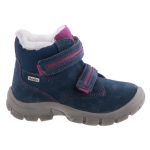 Siesta-Richter 2 tépőzáras sötétkék-ciklámen pink Richtex (Vízálló) velúr bőr bundás téli kislány cipő