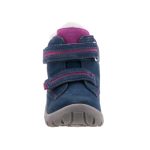 Siesta-Richter 2 tépőzáras sötétkék-ciklámen pink Richtex (Vízálló) velúr bőr bundás téli kislány cipő