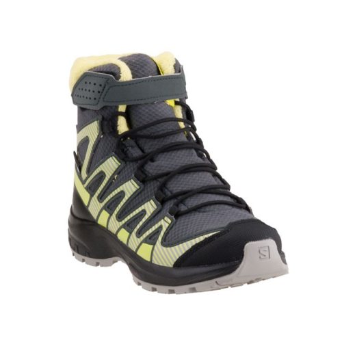 SALOMON SHOES XA PRO V8 WINTER CSWP J Urban Chic szürke/neon zöld tépős/fűzős VÍZÁLLÓ bakancs