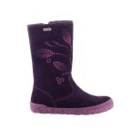 SIESTA-RICHTER cipzáras sötétlila/lila virág mintás SympaTex VÍZÁLLÓ téli csizma