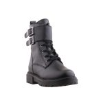 Siesta-Richter fekete cipzáras/gumifűzős/díszcsatos richtex bőr téli bélelt női bakancs