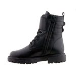 Siesta-Richter fekete cipzáras/gumifűzős/díszcsatos richtex bőr téli bélelt női bakancs