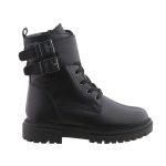 Siesta-Richter fekete cipzáras/gumifűzős/díszcsatos richtex bőr téli bélelt női bakancs