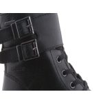 Siesta-Richter fekete cipzáras/gumifűzős/díszcsatos richtex bőr téli bélelt női bakancs