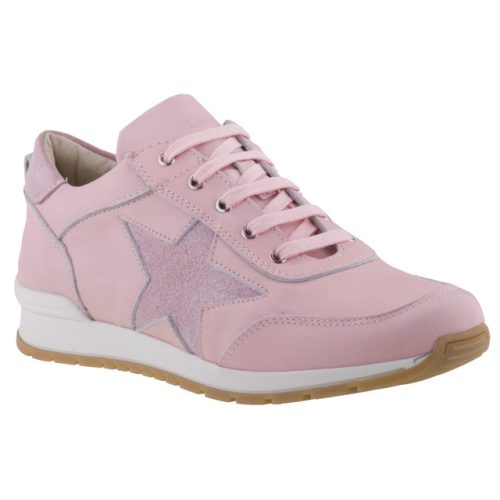 LEPI rózsaszín cipzáras/fűzős bőr félcipő