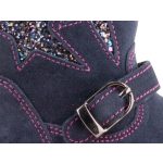 SIESTA-RICHTER sötétkék CSILLAGOS cipzáras Richtex Vízálló téli csizma díszcsattal